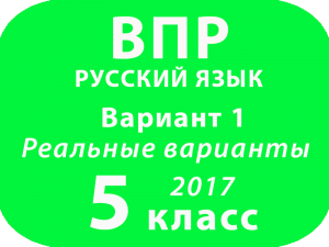 ВПР 2017 г. Русский язык. 5 класс. Вариант 1 с ответами