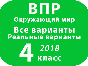 ВПР 2018. Окружающий мир. 4 класс. Все варианты с ответами