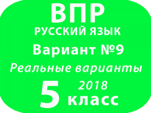 ВПР 2018 Русский язык. 5 класс. Вариант 9 с ответами